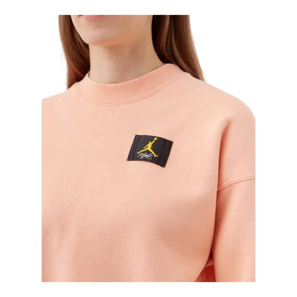 Nike Air Jordan Fleece Cropped Sweater CV7783-841 Apricot Women's Size Large - Picture 2 of 4